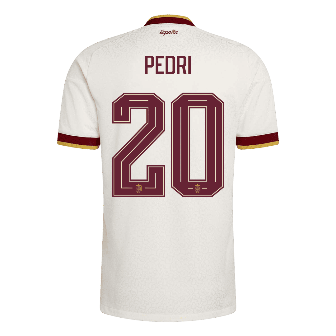 PEDRI #20 Espagne Extérieur Maillot 2 Stars - Champion Edition - Coupe du Monde 2026 Blanc Joueur