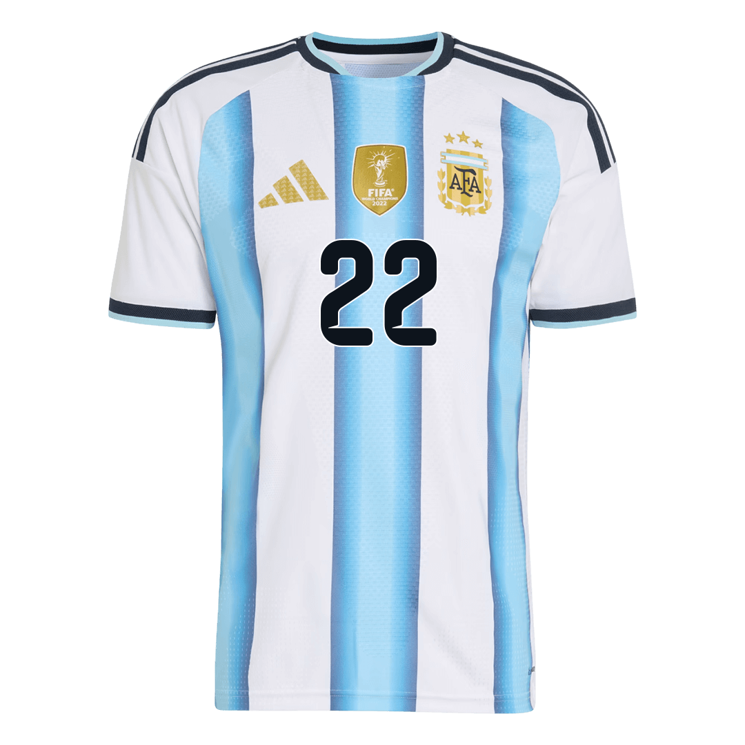 L.MARTÍNEZ #22 Argentinië Thuisshirt WK 2026 Blauw&Wit Speler