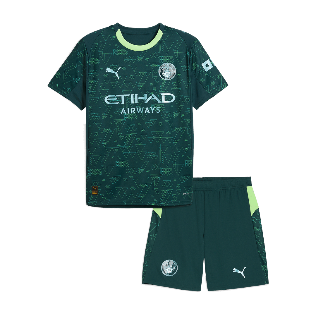 Manchester City Maillot Kit 2025/26 Enfant Vert