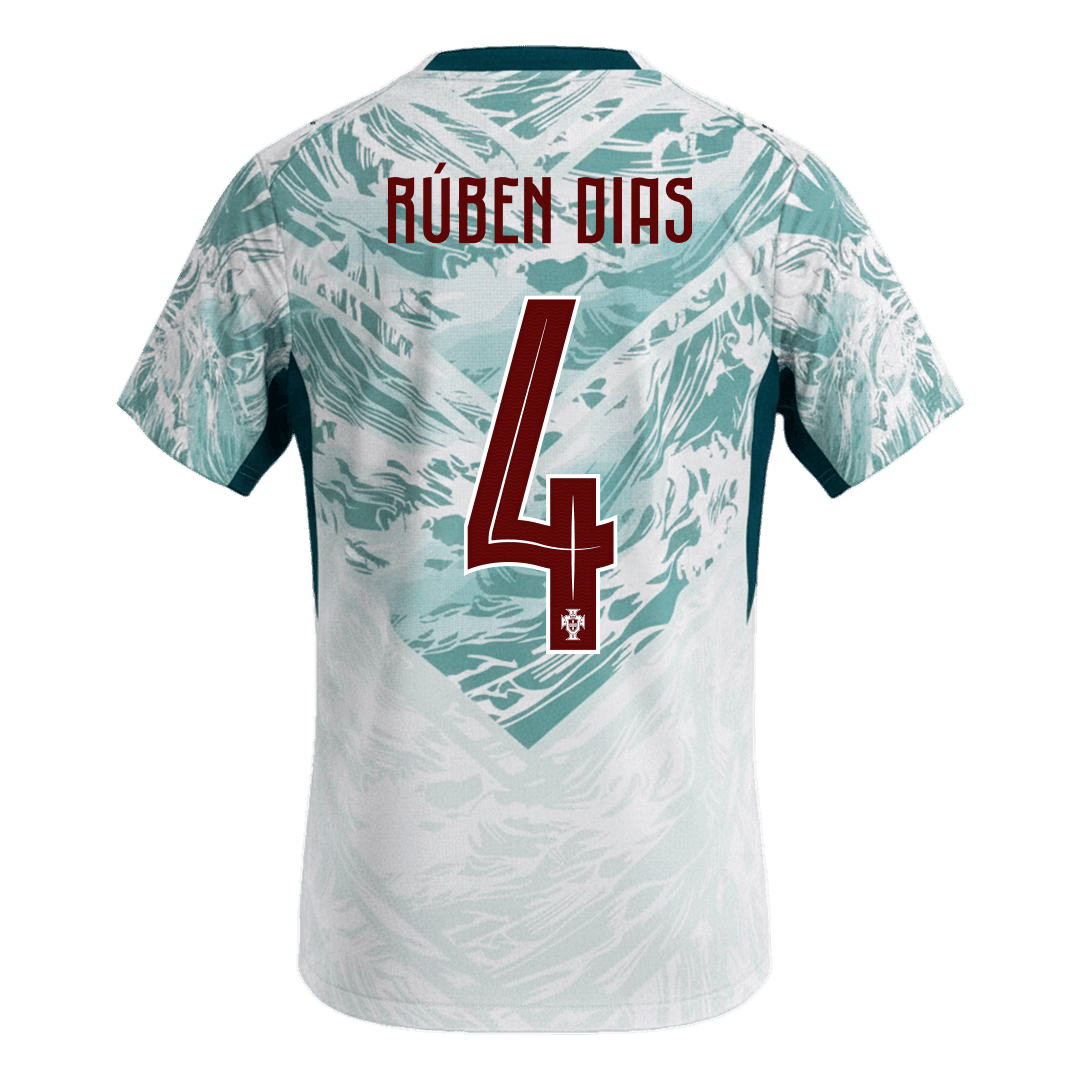RÚBEN DIAS #4 Portugal Extérieur Maillot - Coupe du Monde 2026 White&Green