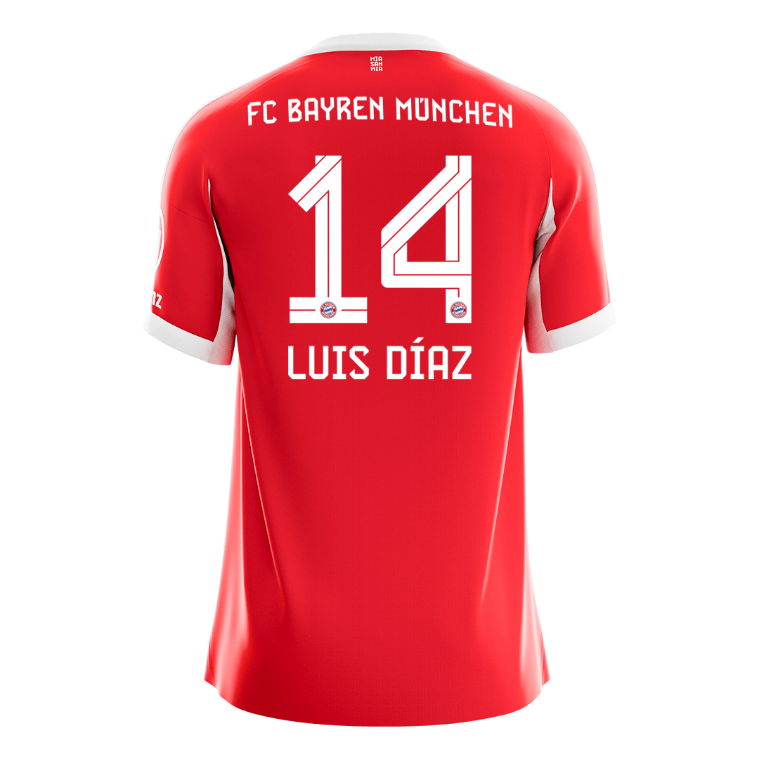 LUIS DÍAZ #14 Munich Domicile Maillot 2025/26 Rouge - Super