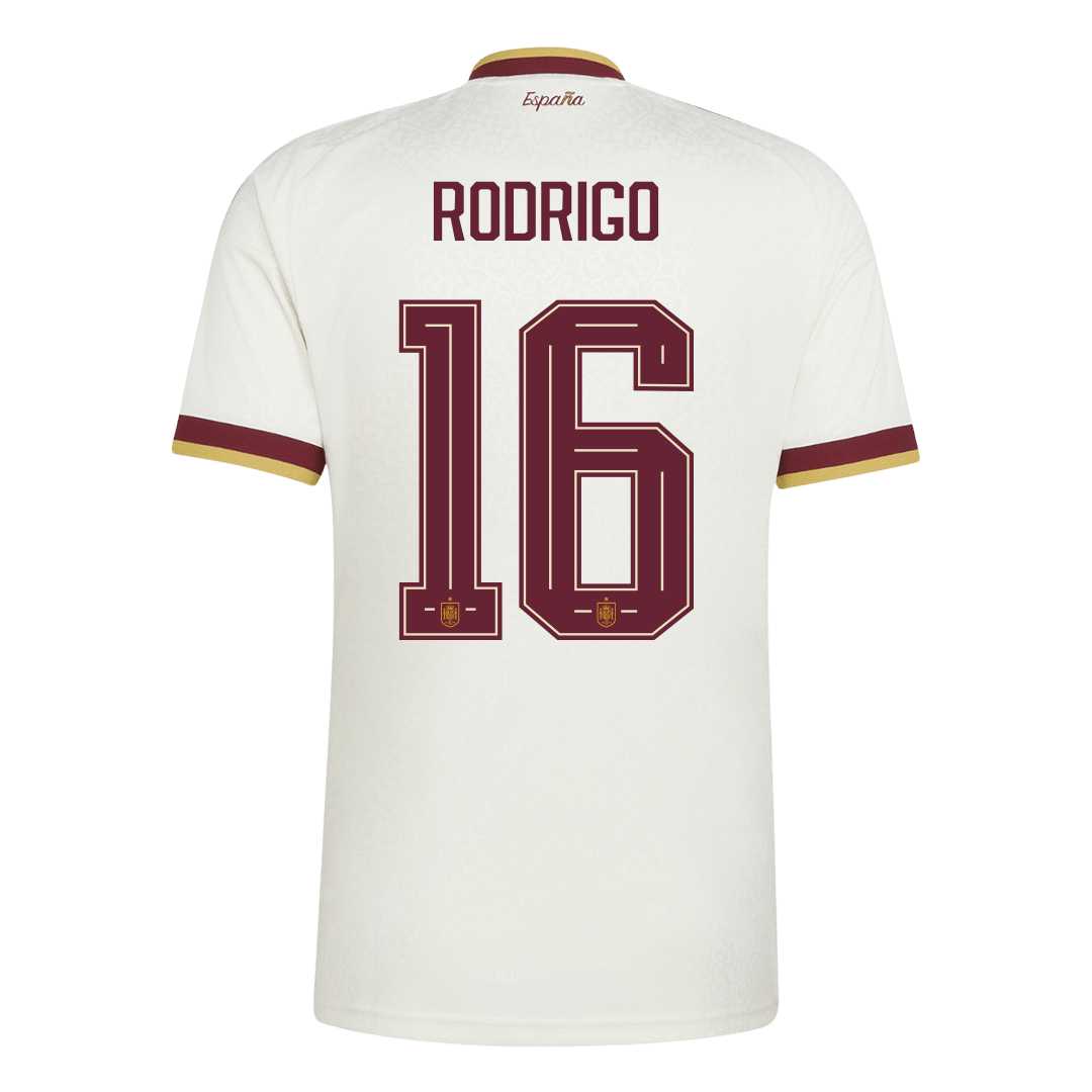 RODRIGO #16 Espagne Extérieur Maillot - Coupe du Monde 2026 Blanc