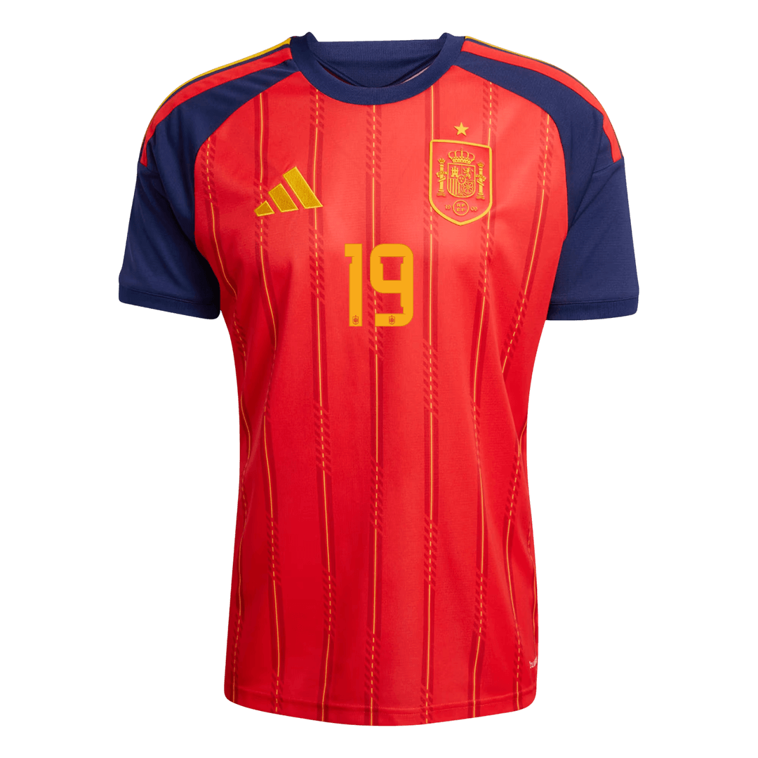 LAMINE YAMAL #19 Espagne Domicile Maillot - Coupe du Monde 2026 Rouge - Super