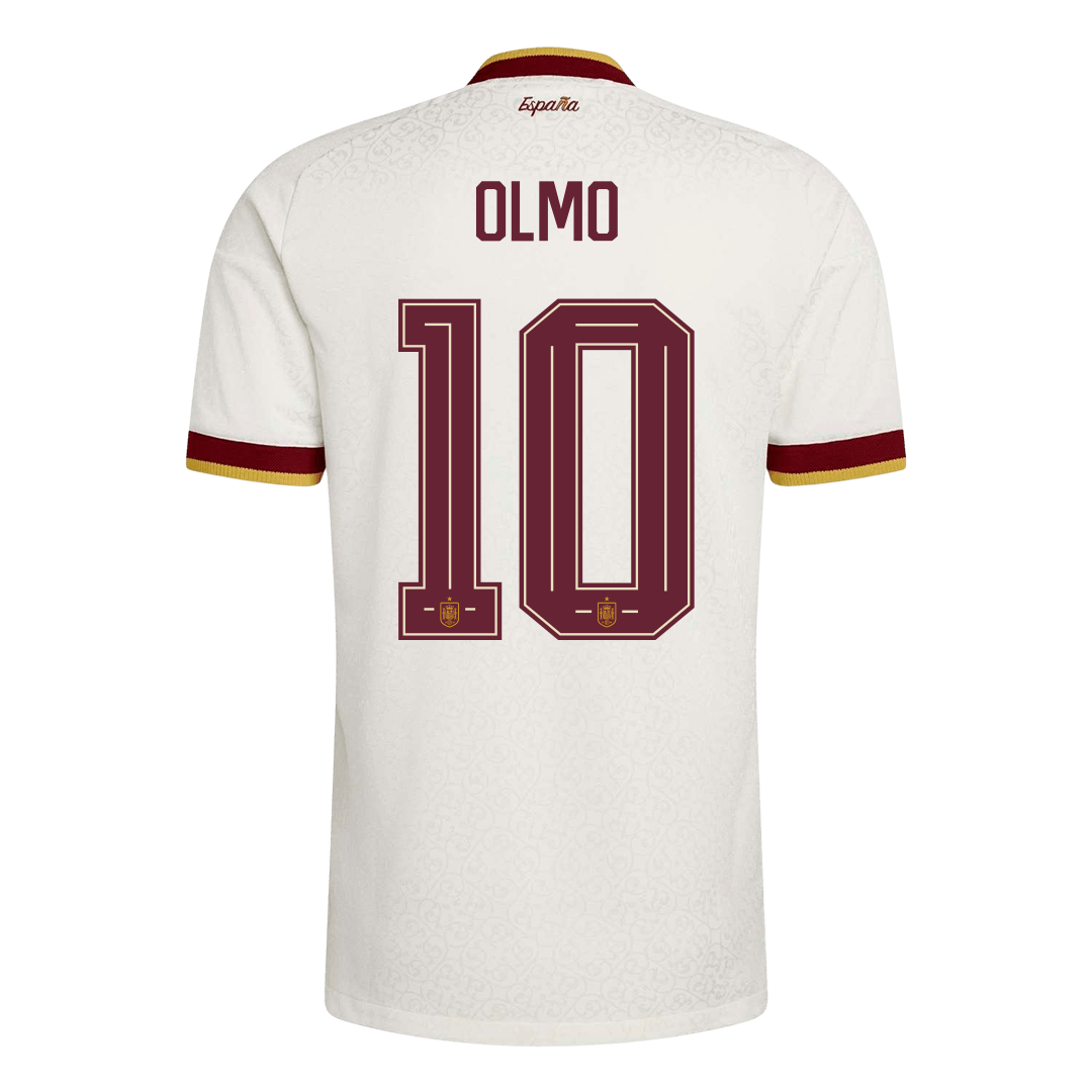 OLMO #10 Espagne Extérieur Maillot - Coupe du Monde 2026 Blanc Joueur