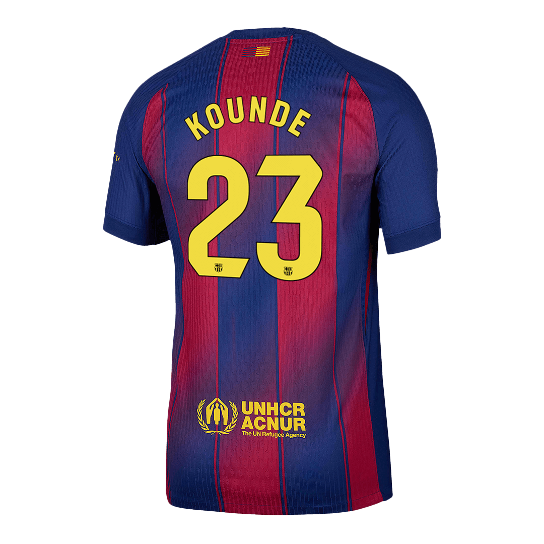 KOUNDE #23 Barcelona Thuisshirt 2025/26 Rood en Blauw Authentiek
