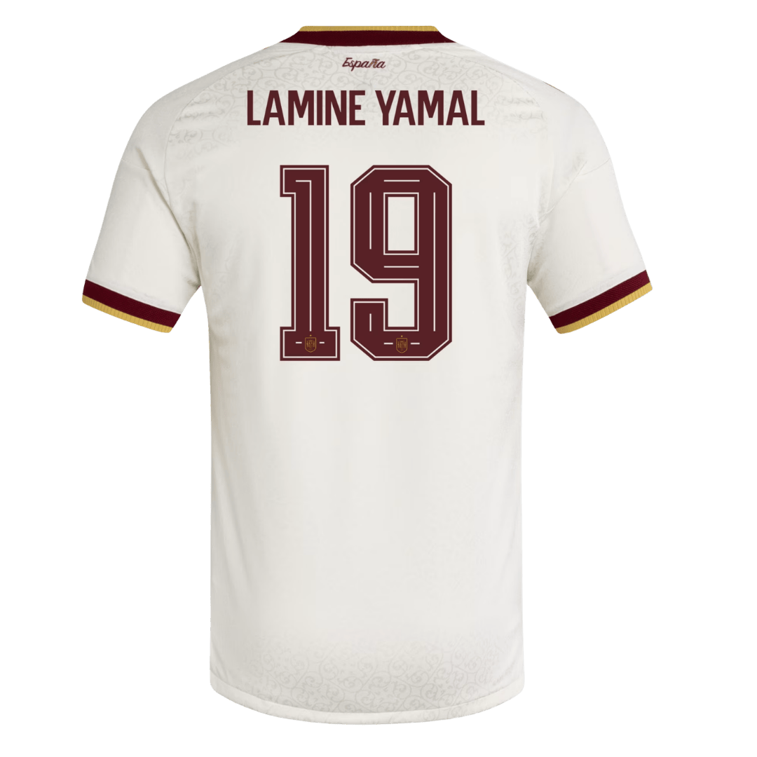 LAMINE YAMAL #19 Spanje Uitshirt - Wereldkampioenschap 2026 Wit Speler