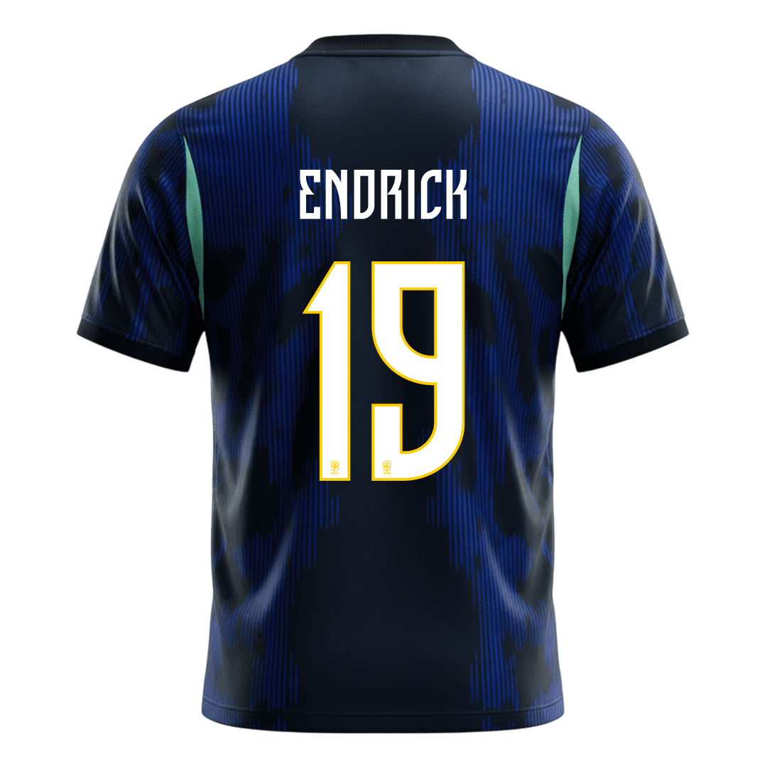 ENDRICK #19 Brésil Extérieur Maillot - Coupe du Monde 2026 Bleu marine