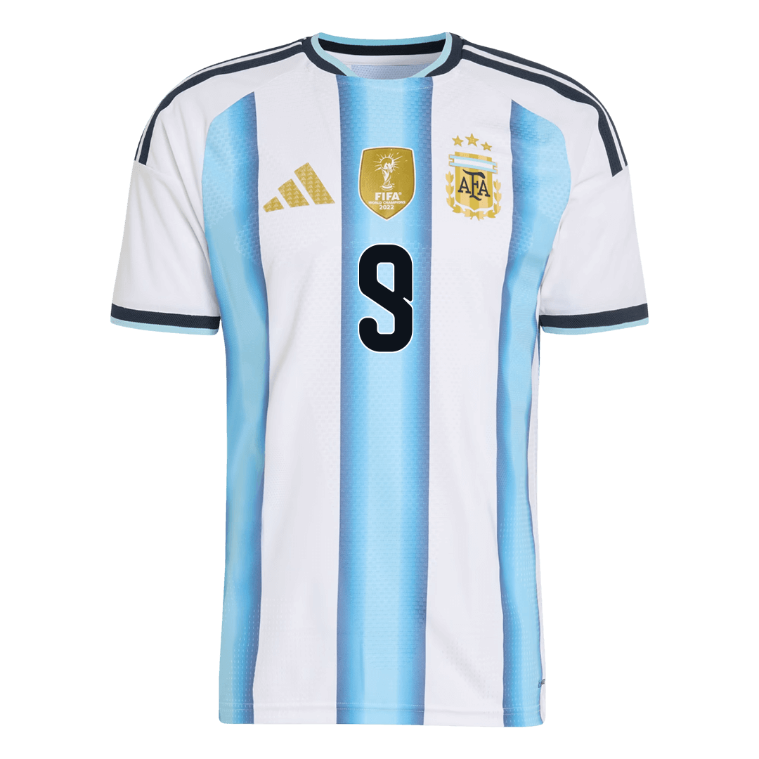 J.ÁLVAREZ #9 Argentinië Thuisshirt WK 2026 Blauw&Wit Speler
