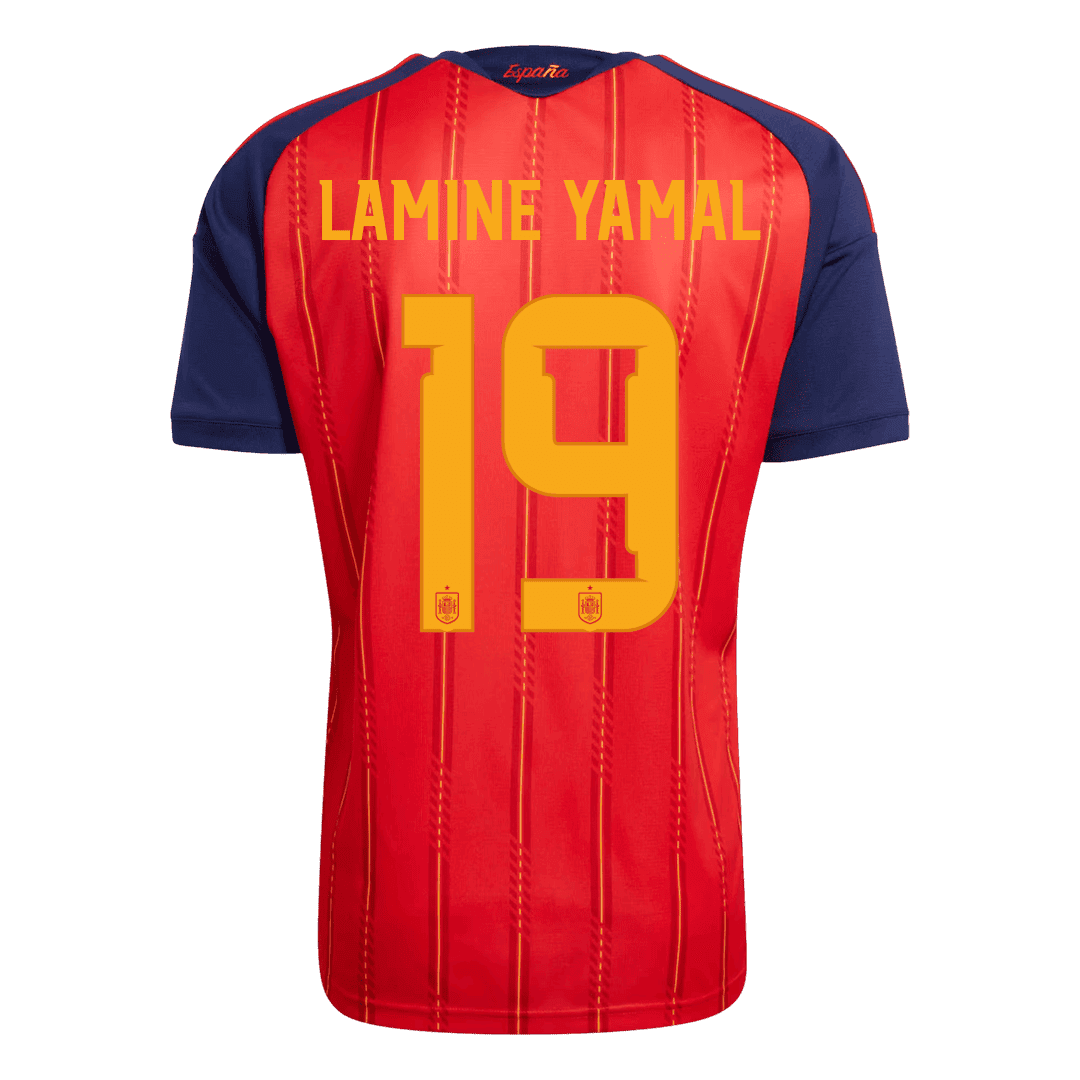LAMINE YAMAL #19 Espagne Domicile Maillot - Coupe du Monde 2026 Rouge Joueur