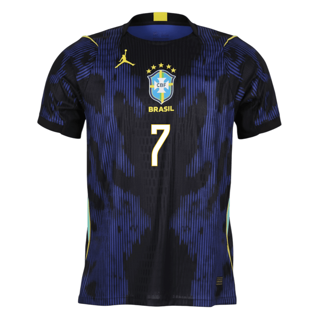 VINI JR. #7 Brazilië Uitshirt - WK 2026 Marineblauw Speler