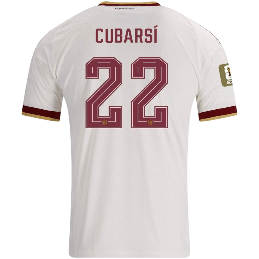 CUBARSÍ #22 Espagne Extérieur Maillot - Coupe du Monde 2026 Blanc Joueur