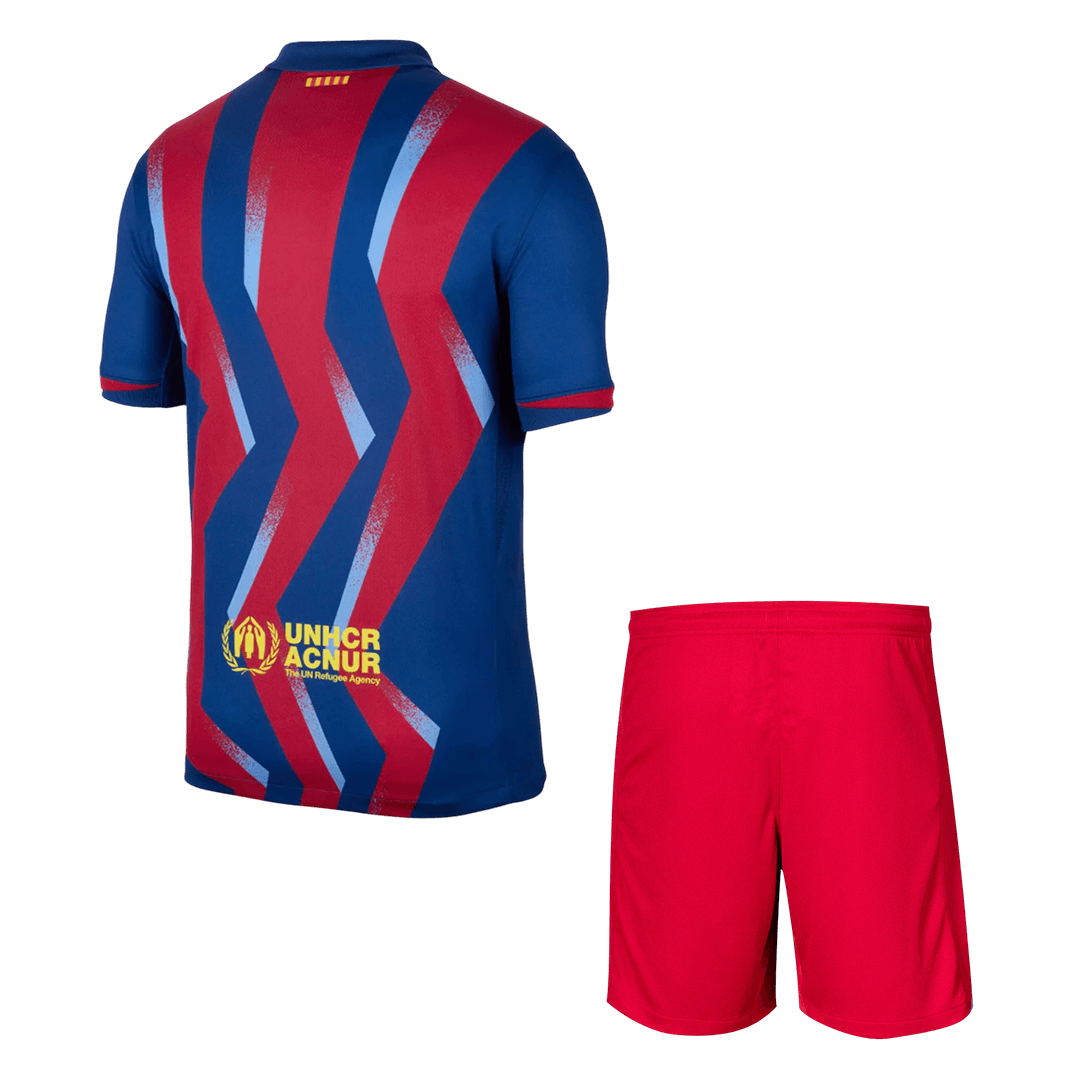 Barcelona Vierde Uitshirt Set 2025/26 Rood & Blauw