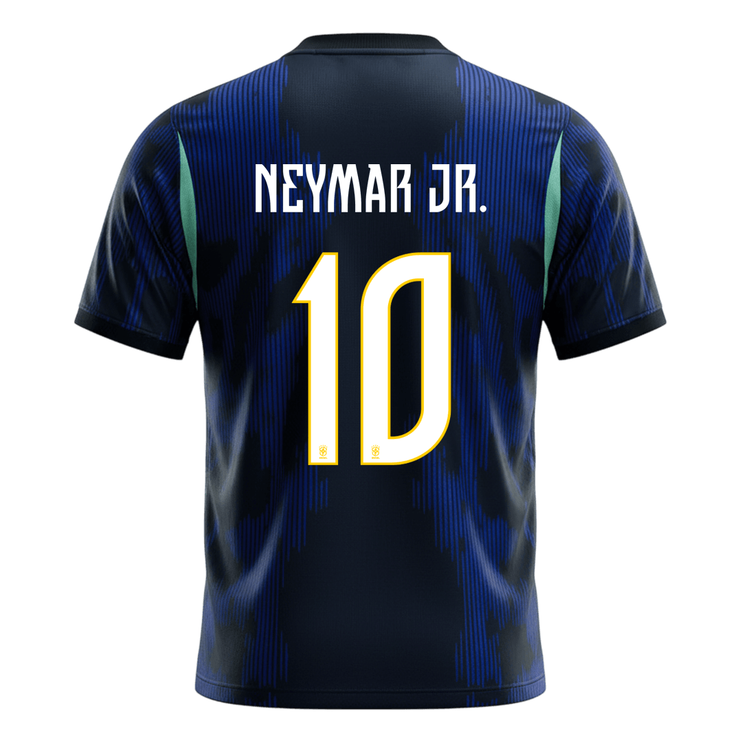 NEYMAR JR. #10 Brésil Extérieur Maillot - Coupe du Monde 2026 Bleu marine