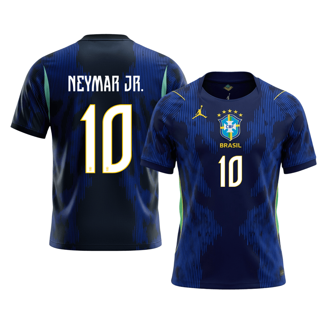 NEYMAR JR. #10 Brésil Extérieur Maillot - Coupe du Monde 2026 Bleu marine