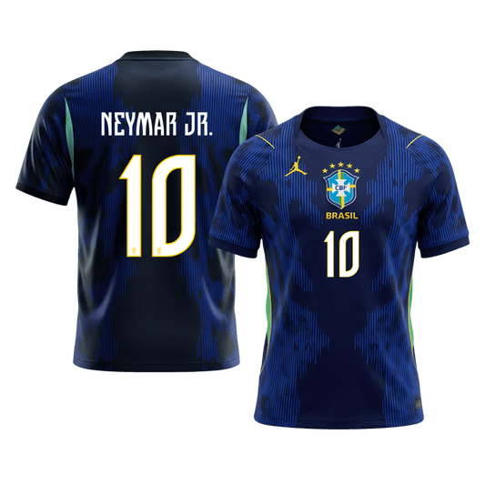 NEYMAR JR. #10 Brésil Extérieur Maillot - Coupe du Monde 2026 Bleu marine