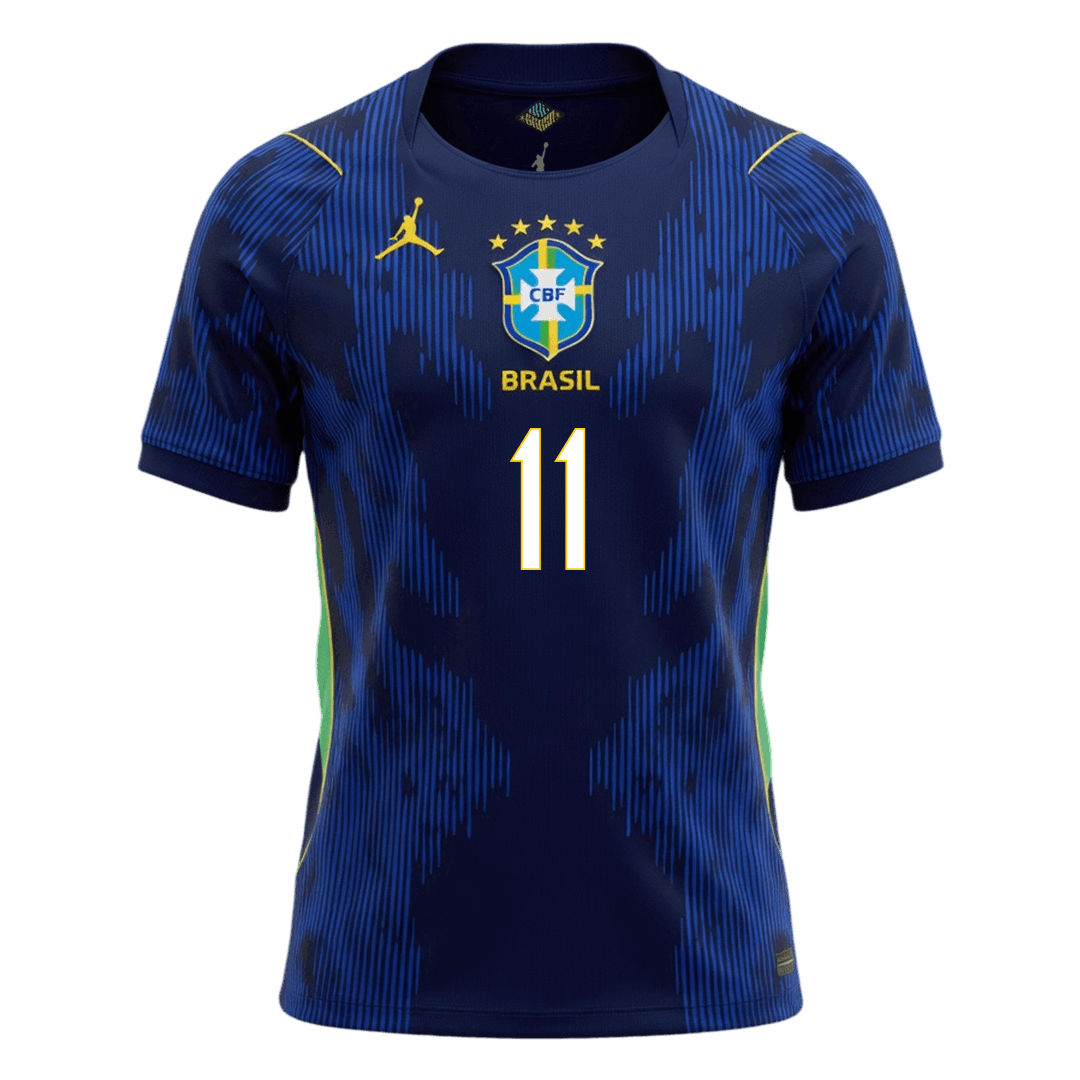 RAPHINHA #11 Brésil Extérieur Maillot - Coupe du Monde 2026 Bleu marine