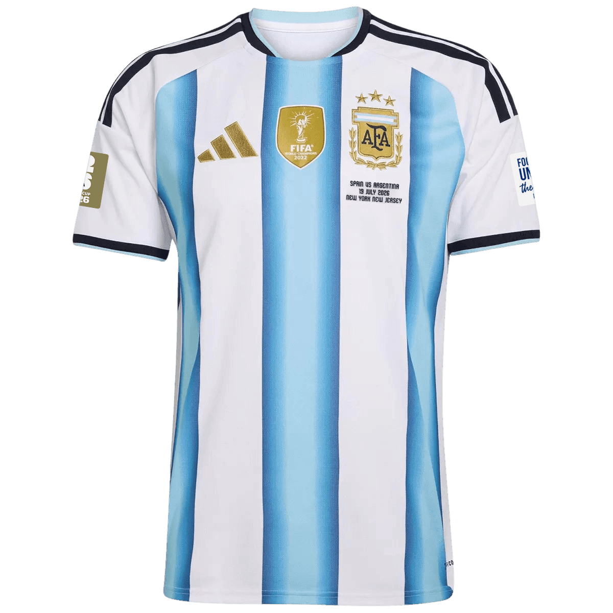 Argentine Domicile Maillot - Coupe du Monde 2026 Blue&White Joueur FIFA World Cup 2026 Final Match Edition (With Patches)