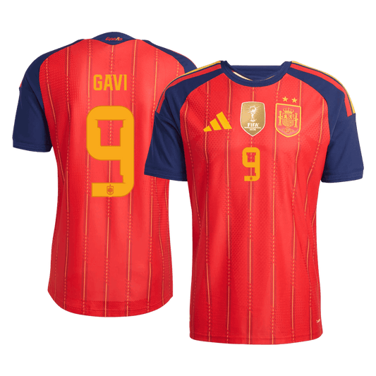 GAVI #9 Espagne Domicile Maillot - Coupe du Monde 2026 Rouge Joueur