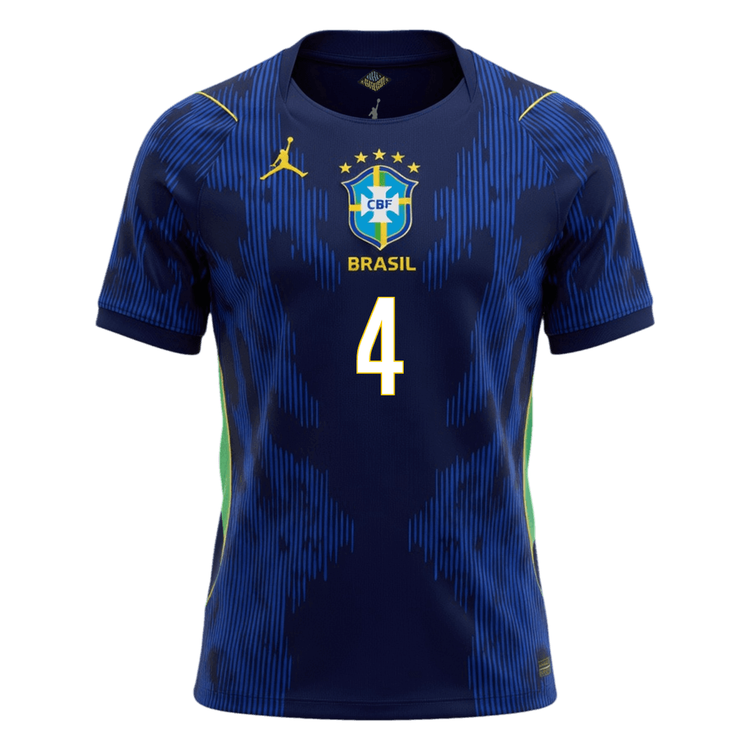MARQUINHOS #4 Brésil Extérieur Maillot - Coupe du Monde 2026 Bleu marine
