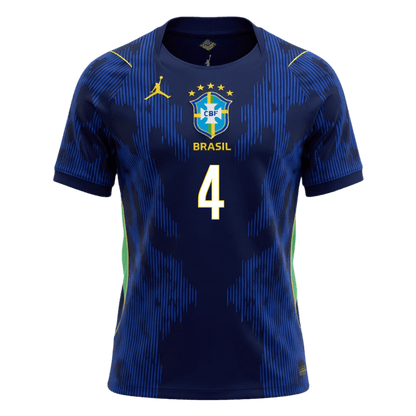 MARQUINHOS #4 Brésil Extérieur Maillot - Coupe du Monde 2026 Bleu marine