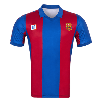 Retro FC Barcelona Thuisshirt 1980/82 Blauw&Granaatrood