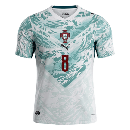 B.FERNANDES #8 Portugal Extérieur Maillot - Coupe du Monde 2026 White&Green