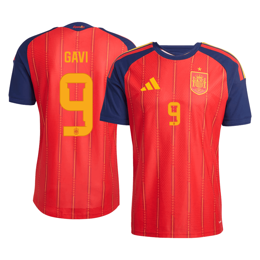 GAVI	 #9 Espagne Domicile Maillot - Coupe du Monde 2026 Rouge Joueur