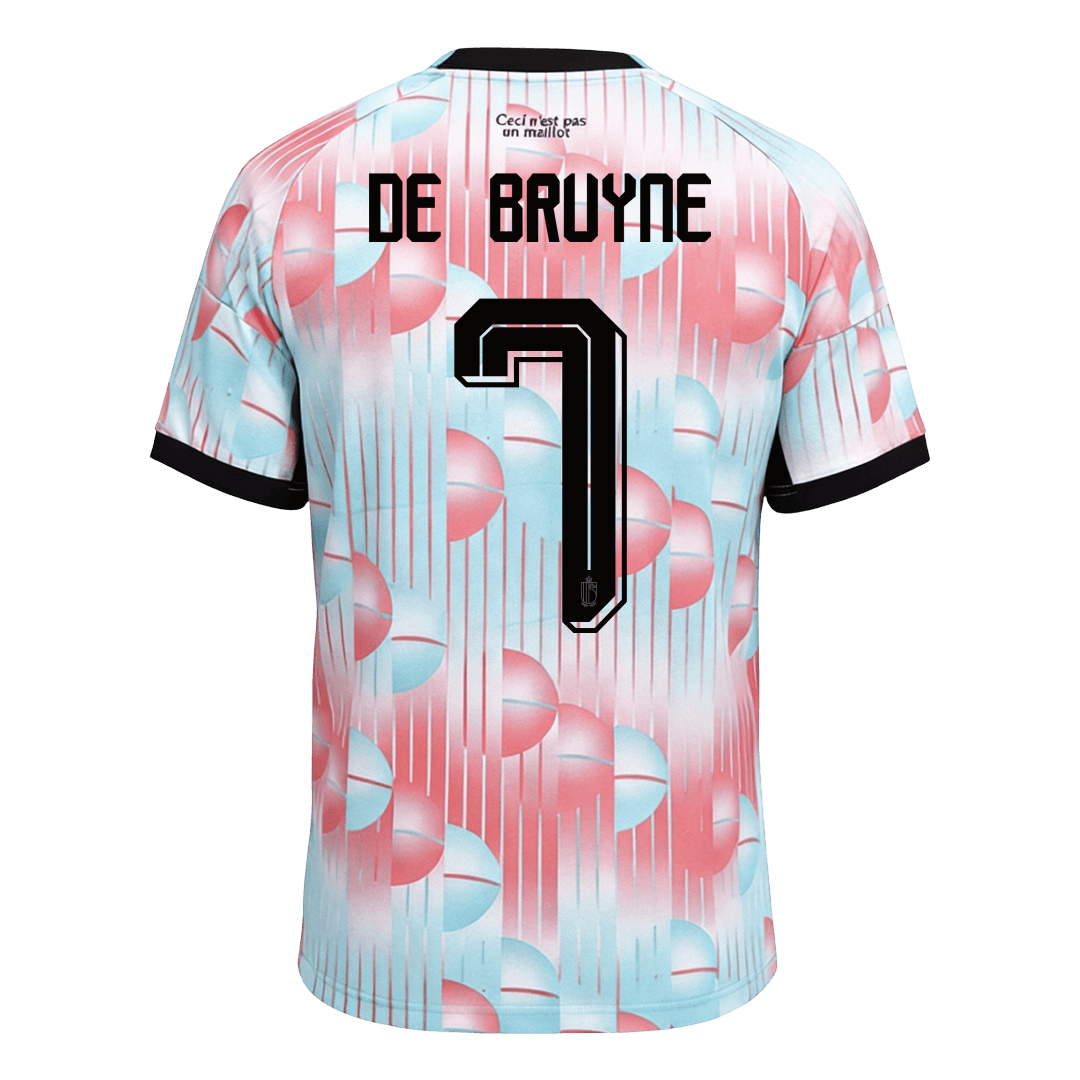 DE BRUYNE #7 Belgique Extérieur Maillot - Coupe du Monde 2026 Blue&Pink