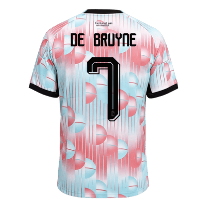 DE BRUYNE #7 Belgique Extérieur Maillot - Coupe du Monde 2026 Blue&Pink