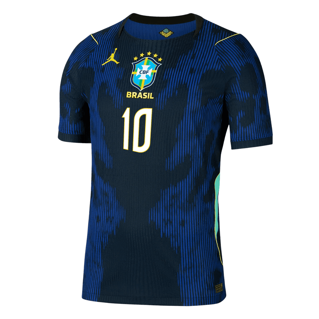 NEYMAR JR. #10 Brésil Extérieur Maillot - Coupe du Monde 2026 Bleu marine Joueur