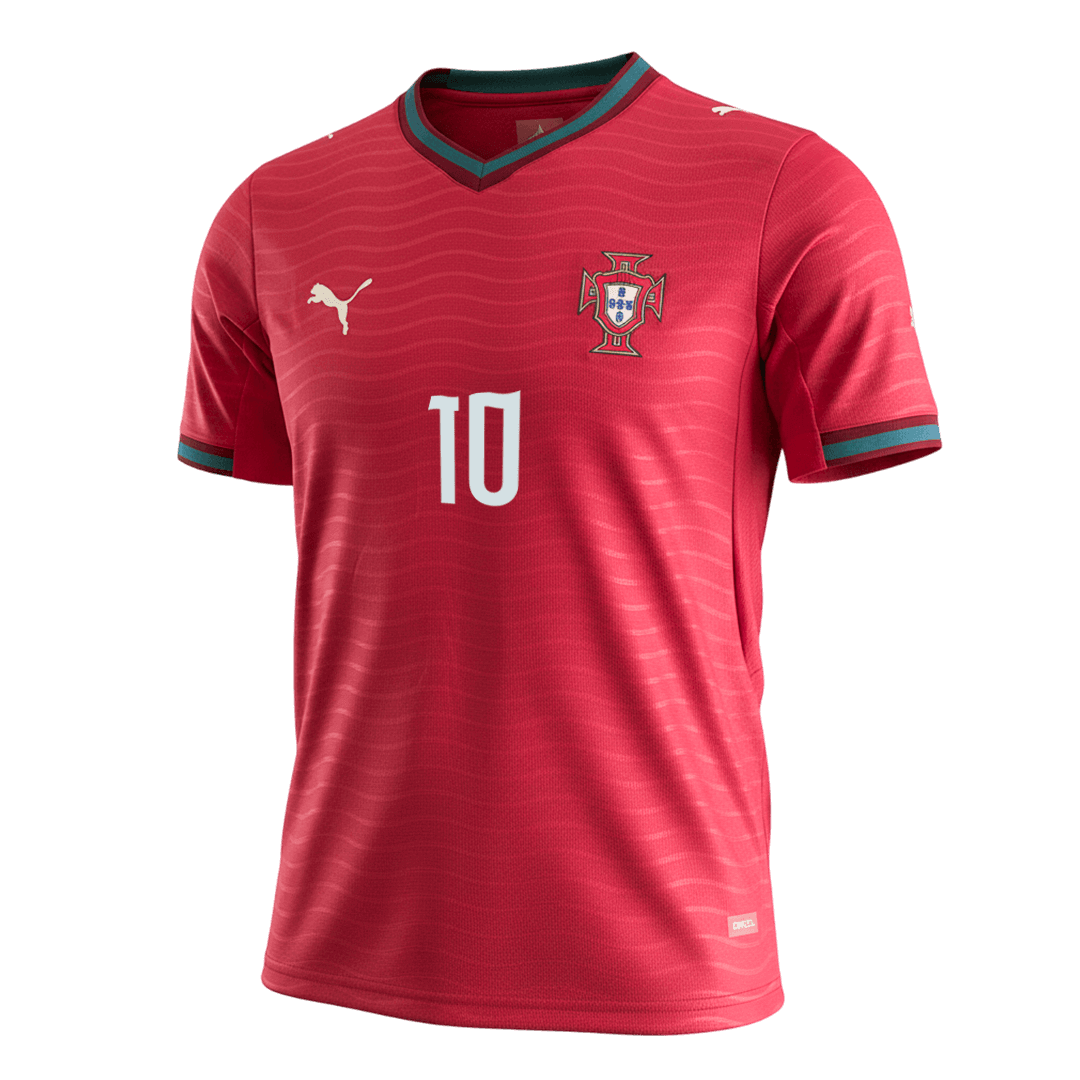 BERNARDO #10 Portugal Domicile Maillot - Coupe du Monde 2026 Rouge