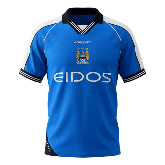 Retro Manchester City Domicile Maillot 1999/01 Bleu