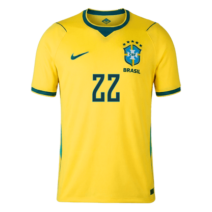 JOÃO PEDRO #22 Brésil Domicile Maillot - Coupe du Monde 2026 Jaune