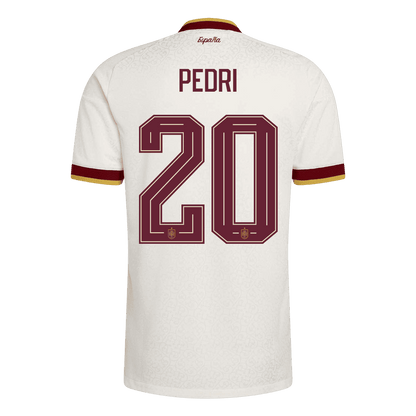 PEDRI #20 Espagne Extérieur Maillot 2 Stars - Champion Edition - Coupe du Monde 2026 Blanc Joueur