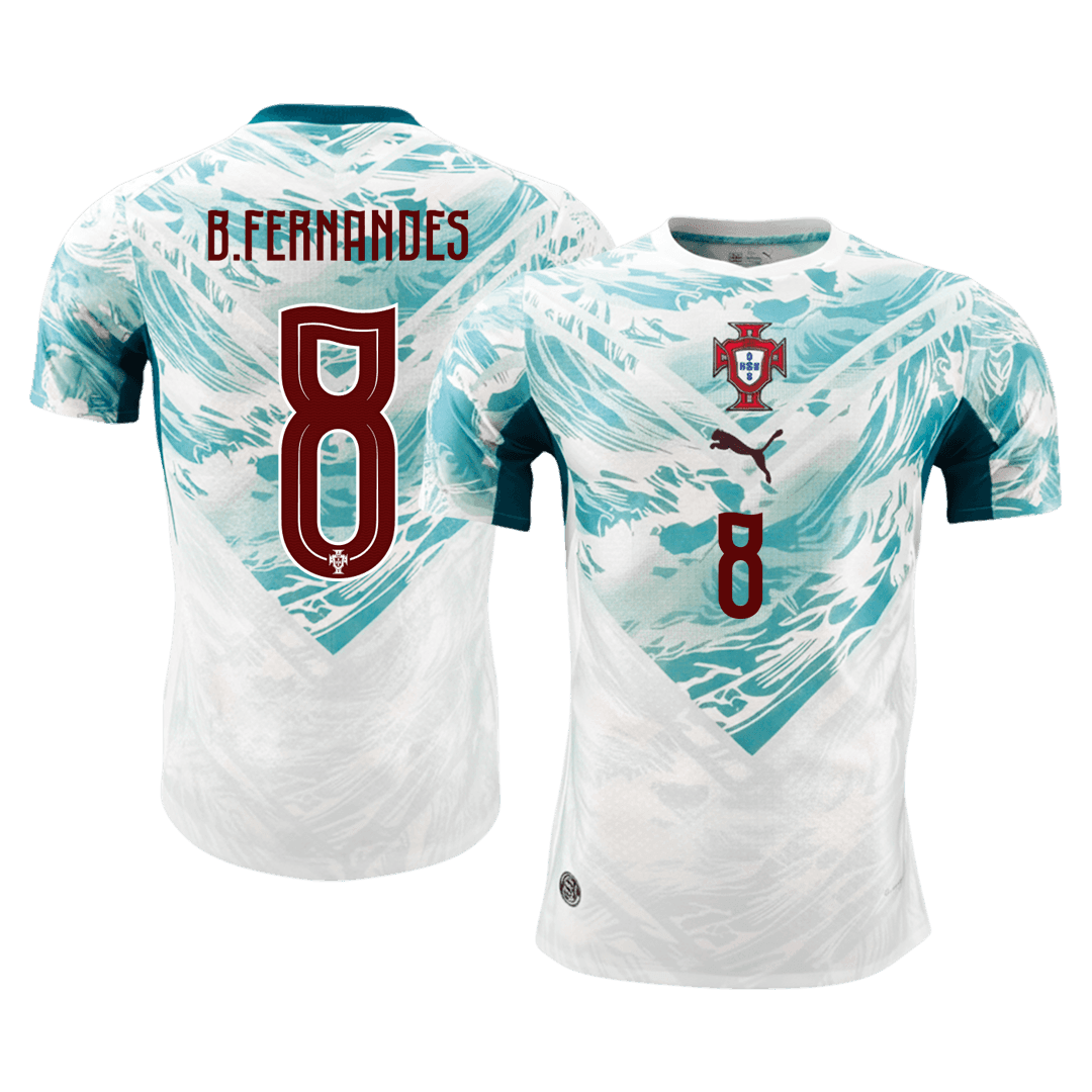 B.FERNANDES #8 Portugal Extérieur Maillot - Coupe du Monde 2026 White&Green Joueur