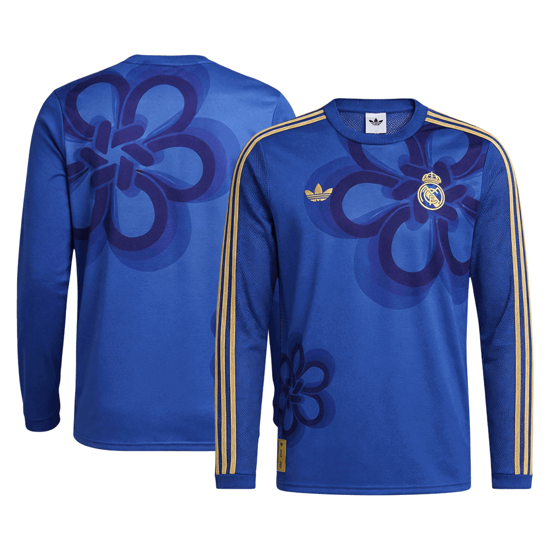 Real Madrid Maillot Manches Longues 2025/26 Bleu Grande Taille
