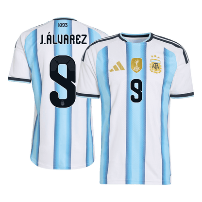 J.ÁLVAREZ #9 Argentinië Thuisshirt WK 2026 Blauw&Wit Speler