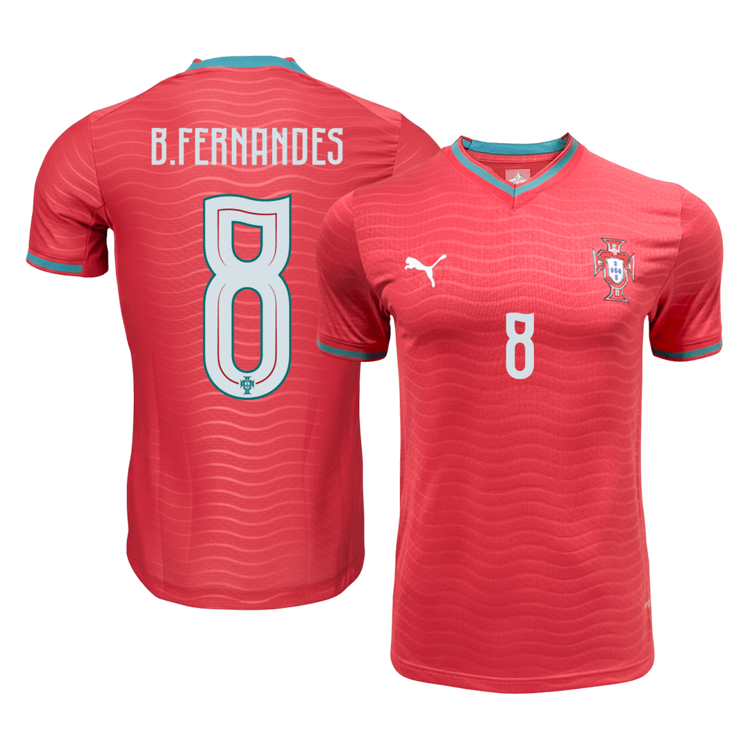 B.FERNANDES #8 Portugal Domicile Maillot - Coupe du Monde 2026 Rouge Joueur