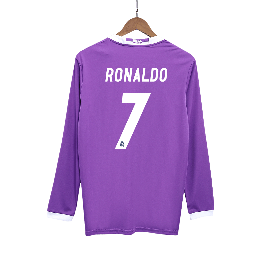 RONALDO #7 Retro Real Madrid Uit Thuisshirt Lange Mouw 2016/17