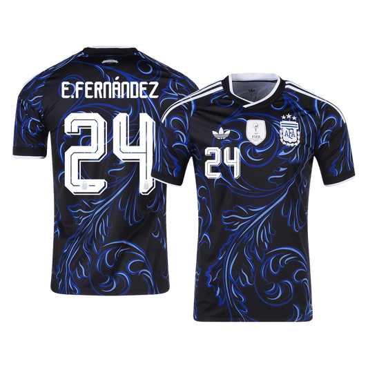 E. FERNÁNDEZ #24 Argentine Extérieur Maillot - Coupe du Monde 2026 Noir