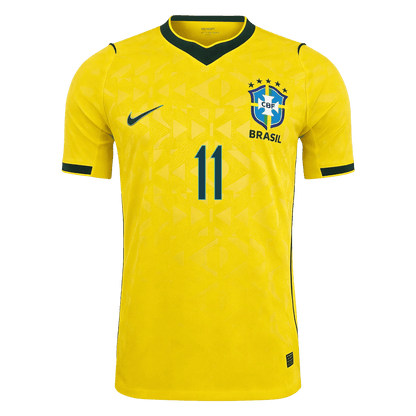RAPHINHA #11 Brésil Domicile Maillot - Coupe du Monde 2026 Jaune Joueur