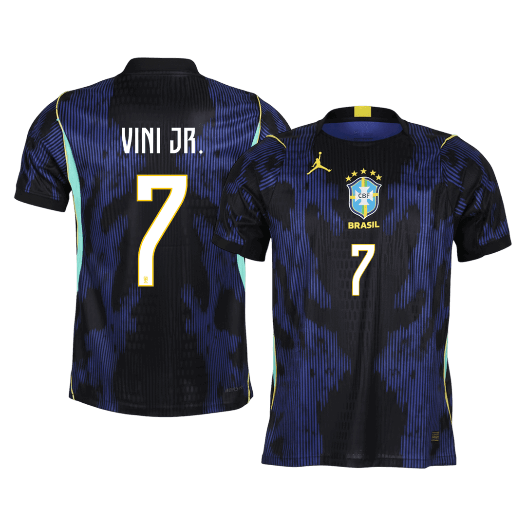 VINI JR. #7 Brazilië Uitshirt - WK 2026 Marineblauw Speler