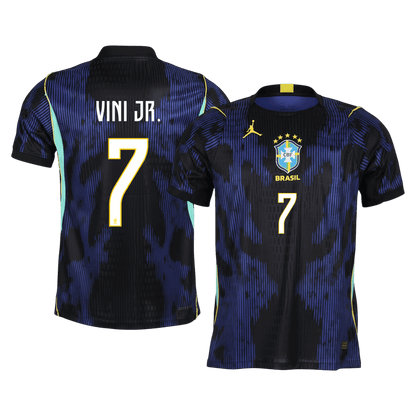 VINI JR. #7 Brazilië Uitshirt - WK 2026 Marineblauw Speler