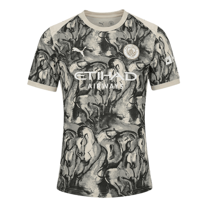 Manchester City Thuisshirt 2025/26 Zwart & Wit Grote Maten