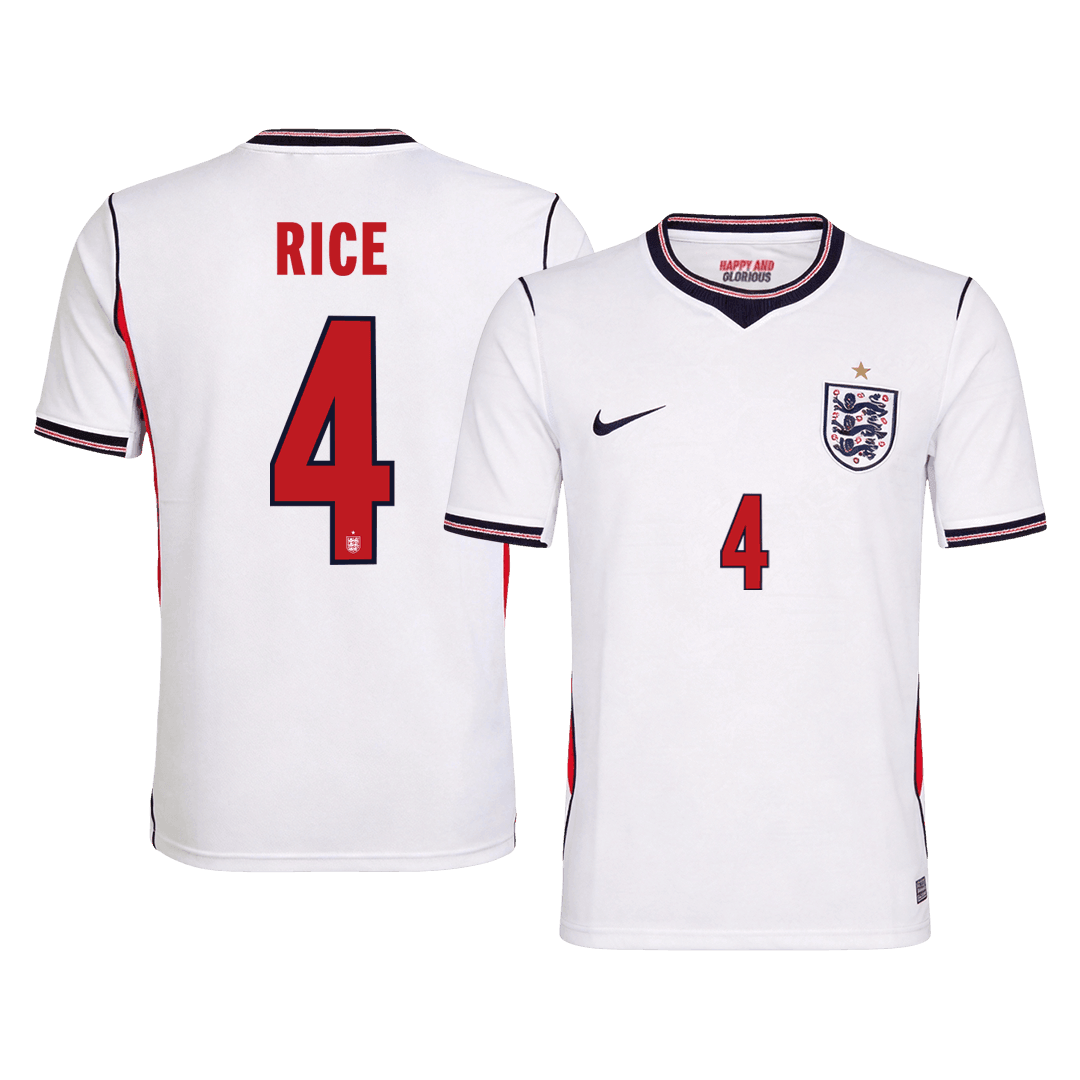RICE #4 Engeland Thuisshirt - WK 2026 Wit