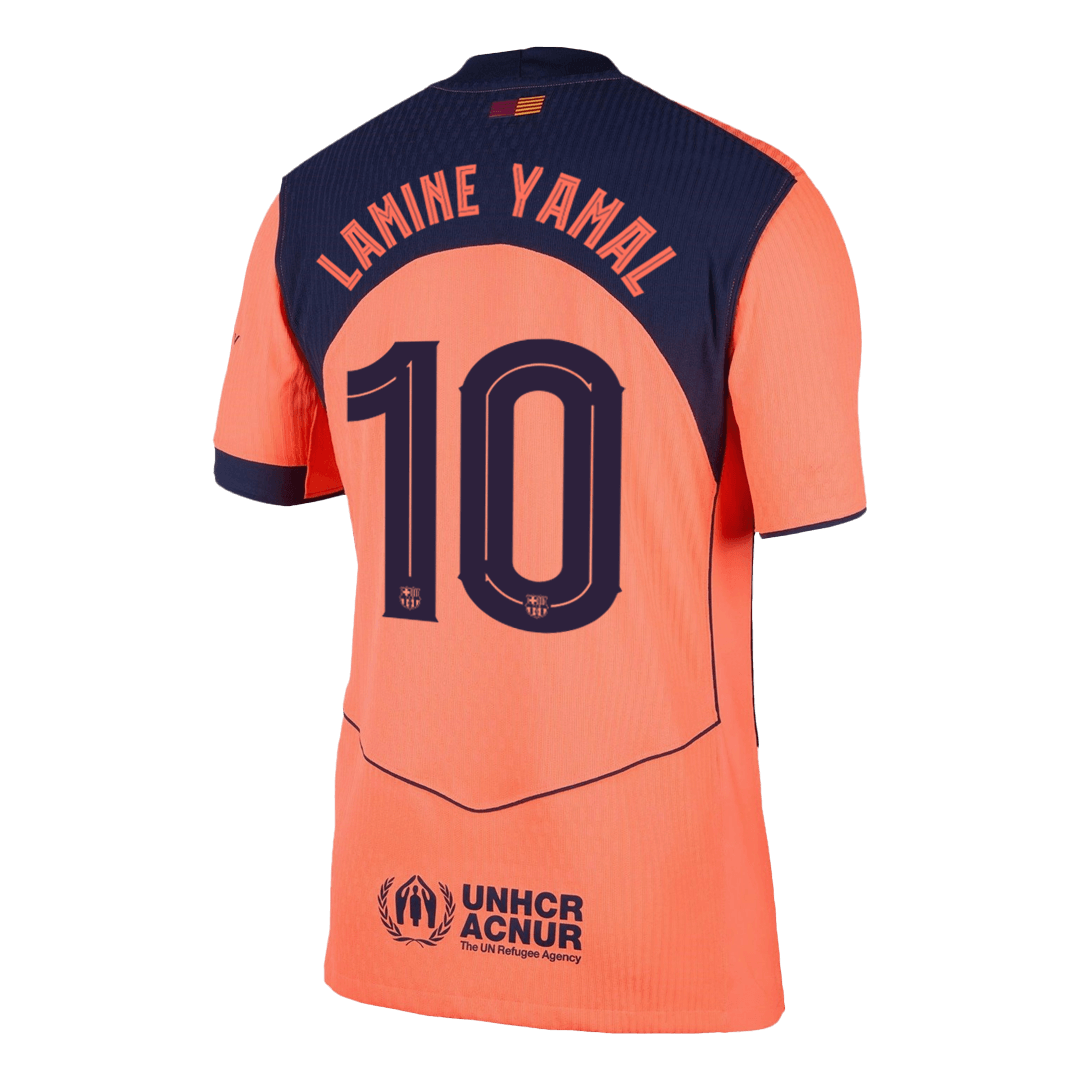 LAMINE YAMAL #10 Barcelona Derde Thuisshirt 2025/26 Oranje Authentiek - UCL