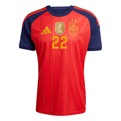 CUBARSÍ #22 Espagne Domicile Maillot 2 Stars - Champion Edition - Coupe du Monde 2026 Rouge
