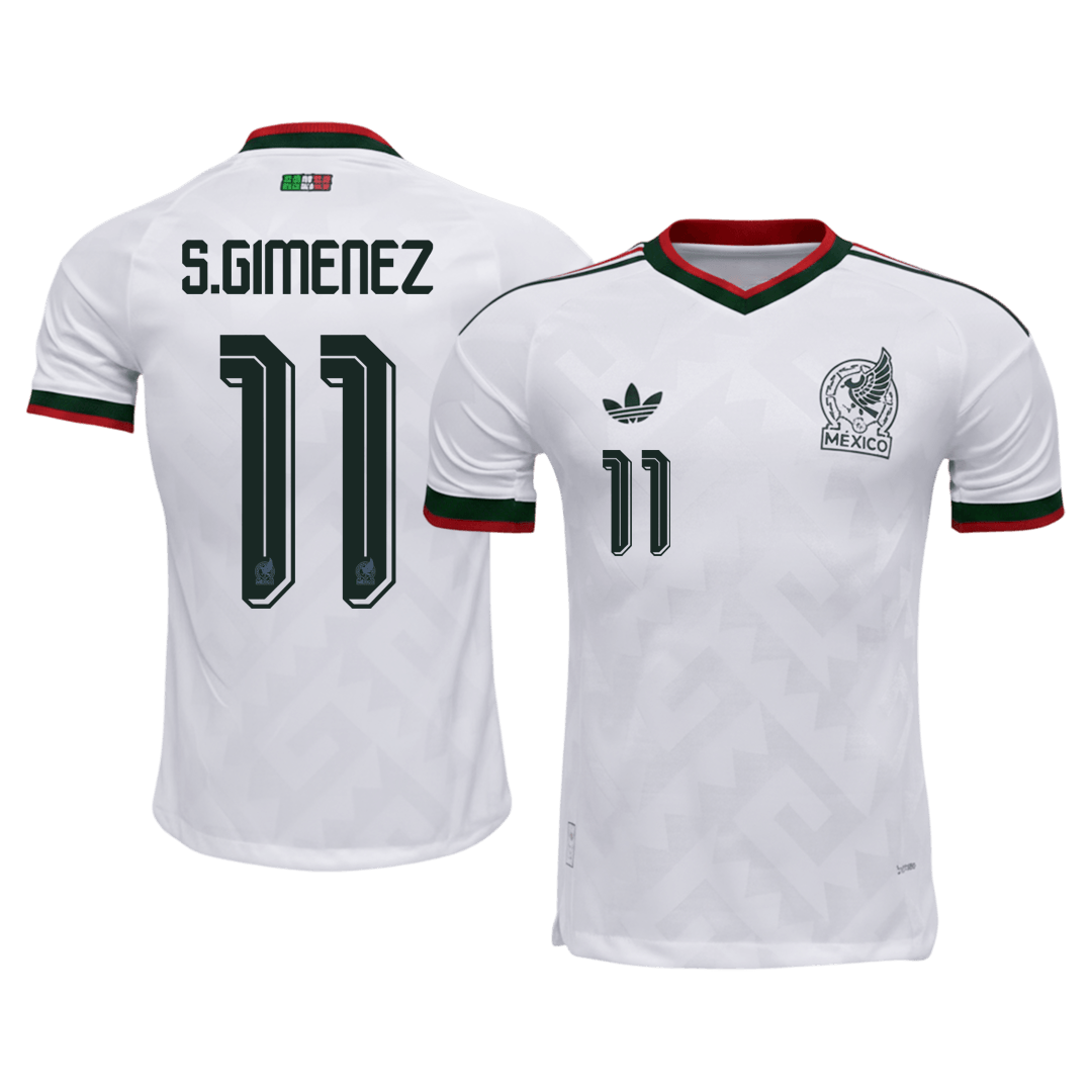 S.GIMENEZ #11 Mexique Extérieur Maillot - Coupe du Monde 2026 Blanc Joueur