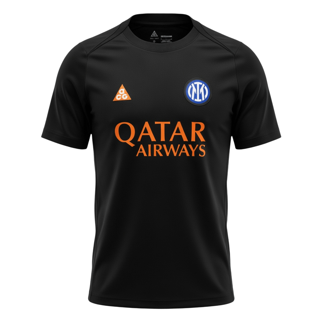 Inter Milan Pre-Match Maillot 2025/26 Noir Grande Taille