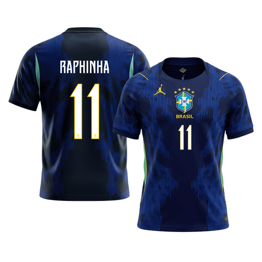 RAPHINHA #11 Brésil Extérieur Maillot - Coupe du Monde 2026 Bleu marine